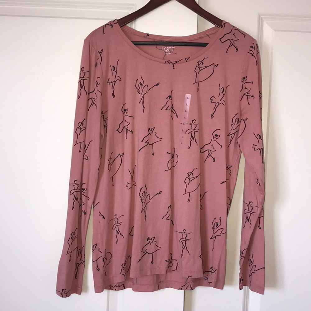Blush & Black Dancer Graphic Long Sleeve Tee